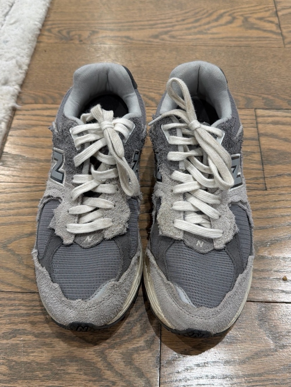 New Balance Gray Suede & Mesh Running Sneakers